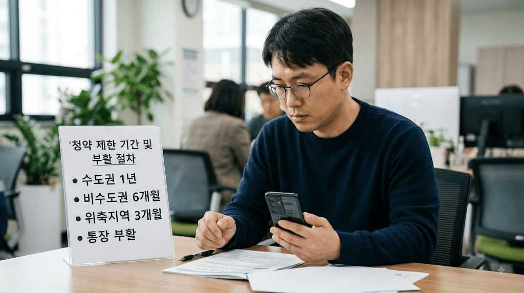 휴대전화 화면을 확인하는 남성