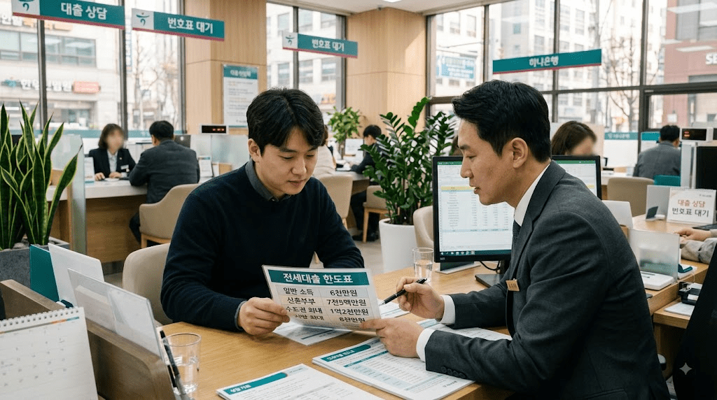 서류를 함께 확인하는 두 남성