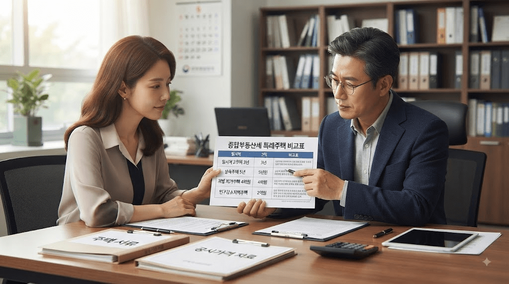 탁자에 펼친 서류를 함께 확인하는 두 사람