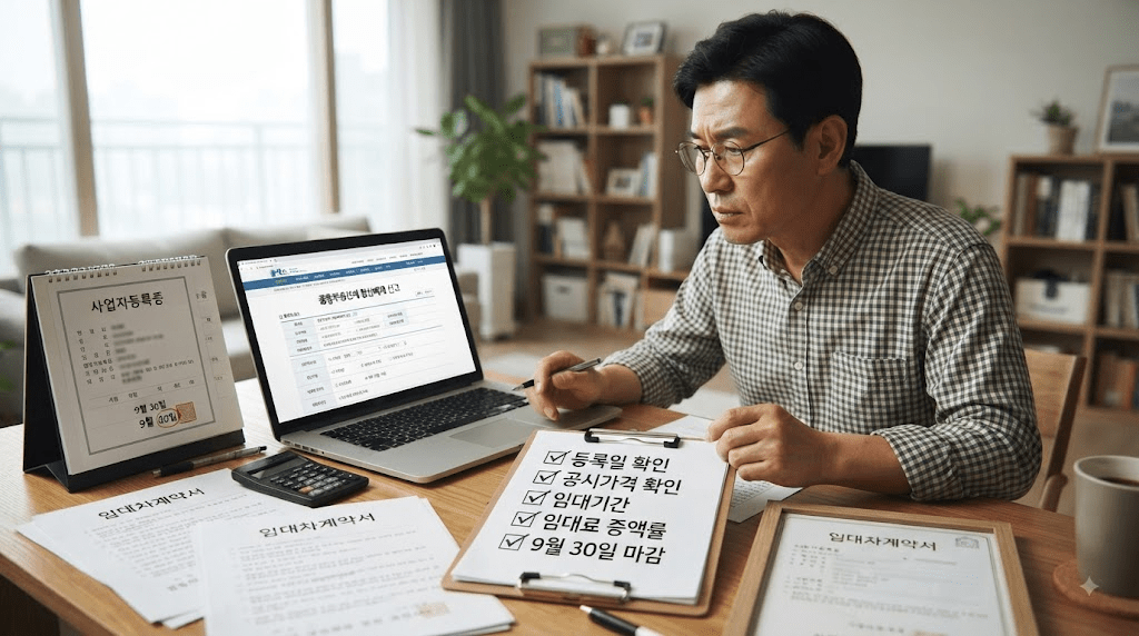노트북 또는 컴퓨터 화면과 서류를 확인하는 남성