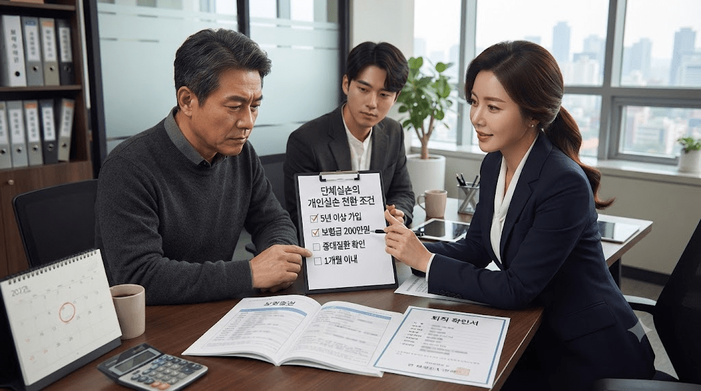 회의 자리에서 자료를 검토하는 사람들