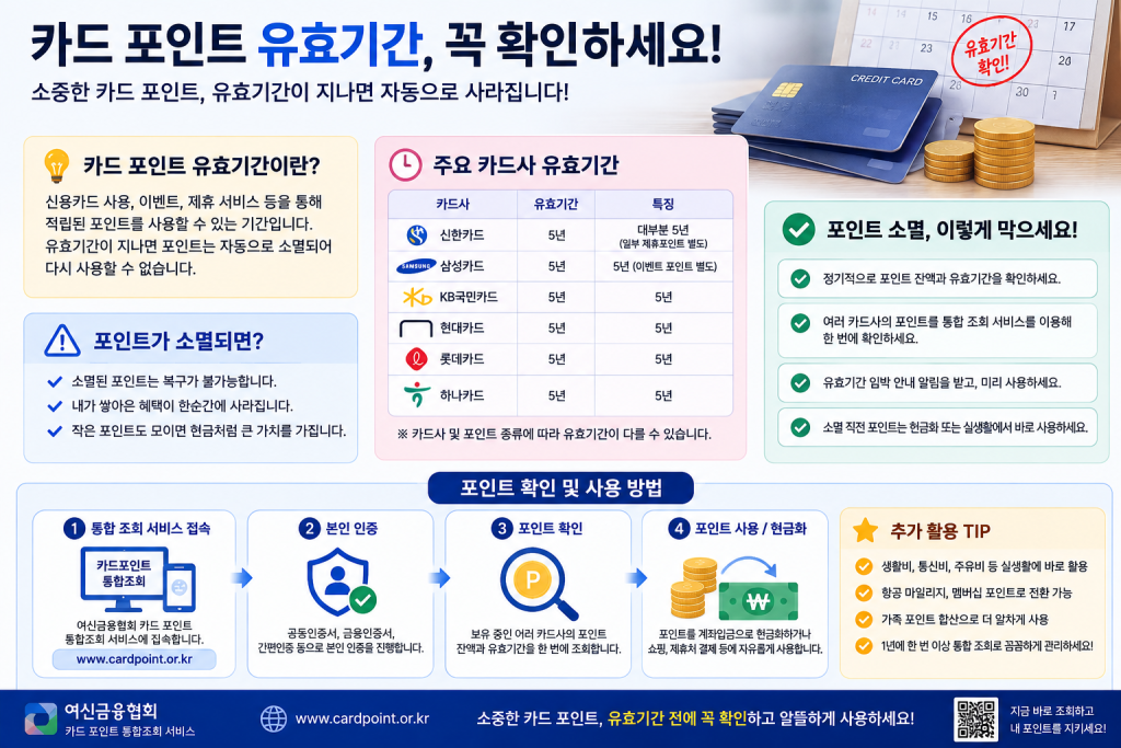 카드 포인트 유효기간 안내 인포그래픽