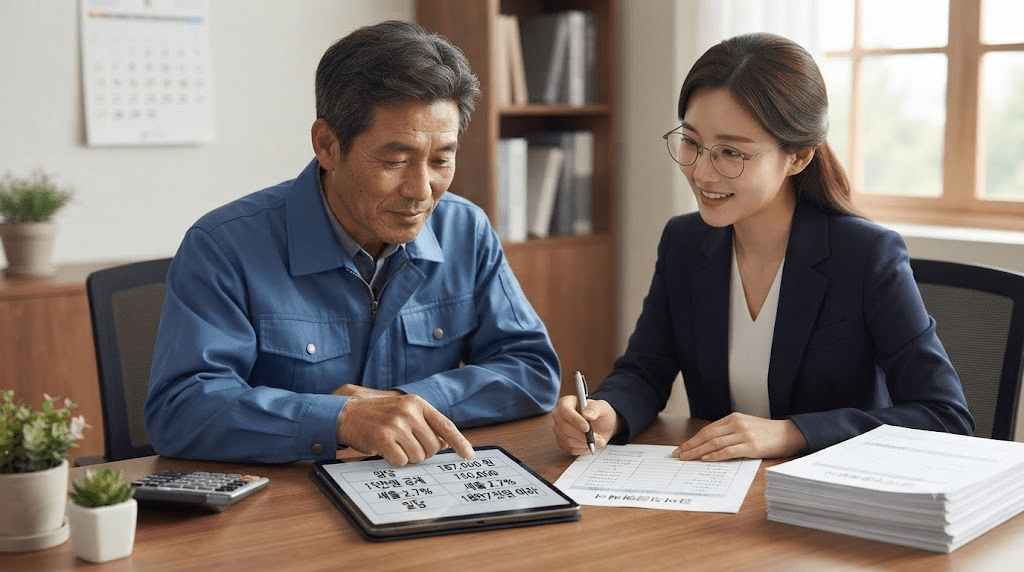 2026 일용직 근로소득세 계산|일당 15만원 공제·18만7천원 세금 기준