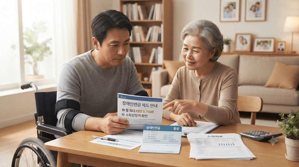 탁자에 펼친 서류를 함께 확인하는 두 사람
