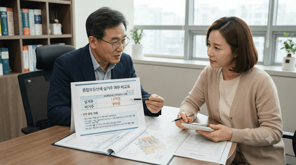 탁자에 펼친 서류를 함께 확인하는 두 사람