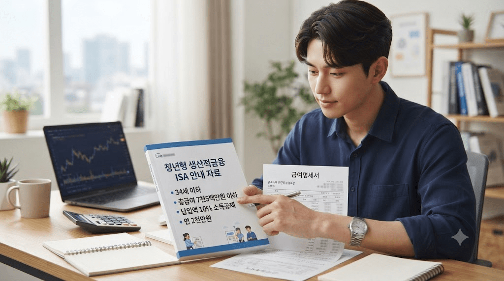 책상에 펼친 서류를 검토하는 남성