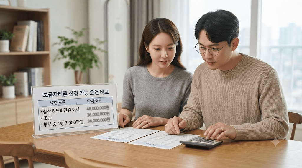 탁자에 펼친 서류를 함께 확인하는 두 사람