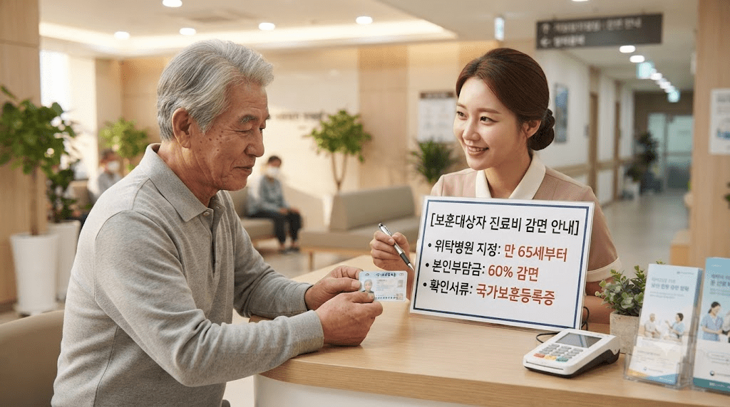 상담사와 안내 자료를 확인하는 어르신