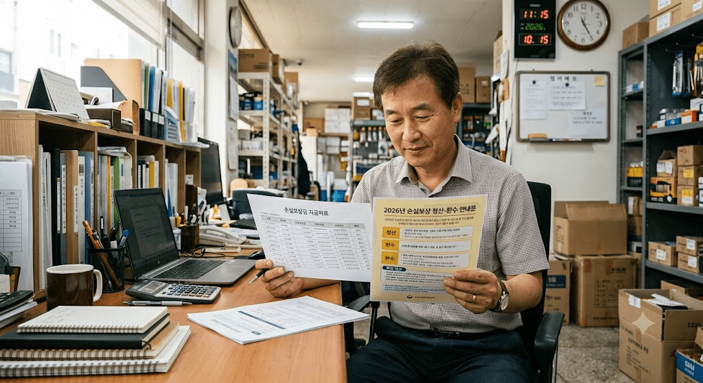 매장에서 안내 자료를 읽는 남성