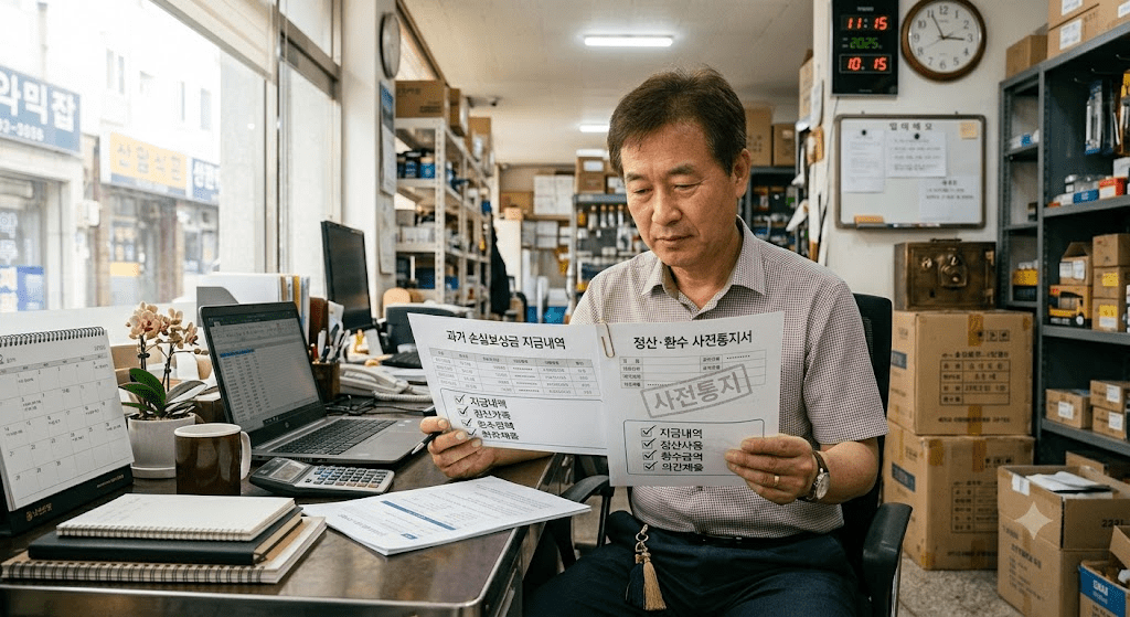매장에서 안내 자료를 읽는 남성