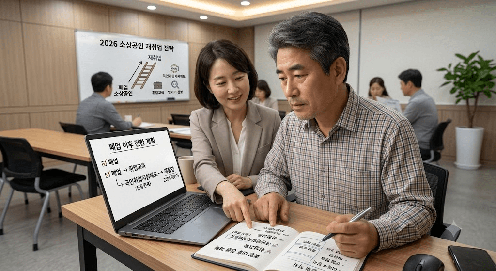 탁자에 펼친 서류를 함께 확인하는 두 사람