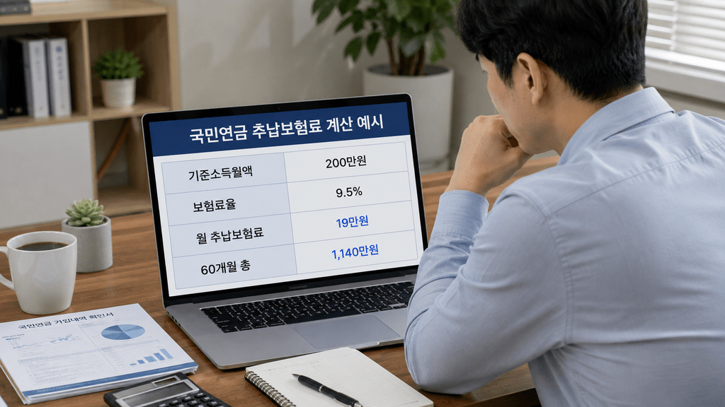 노트북 또는 컴퓨터 화면과 서류를 확인하는 남성