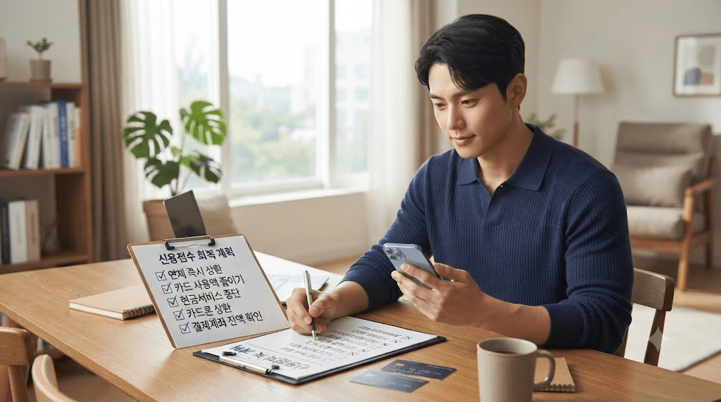 휴대전화 화면을 확인하는 남성