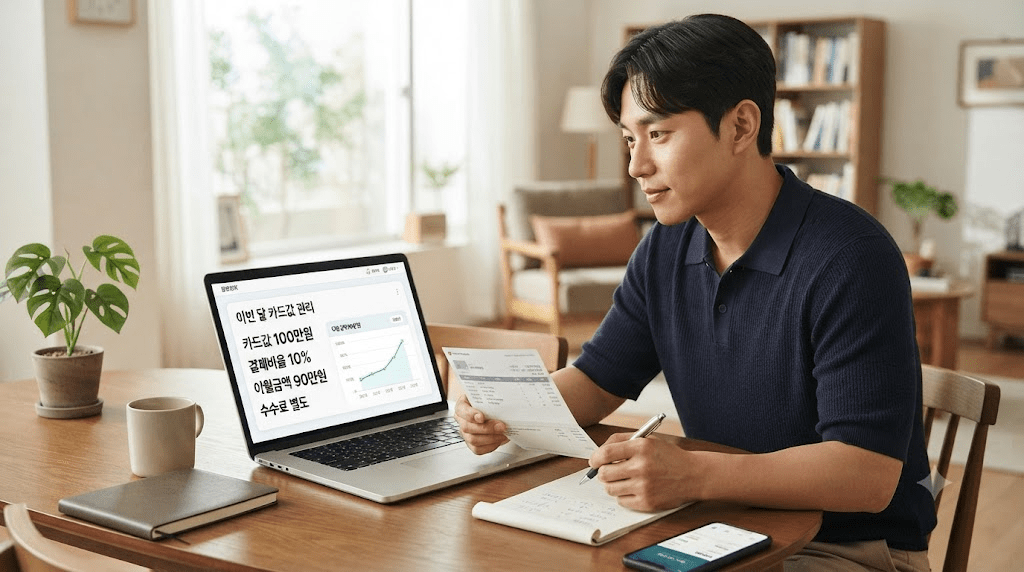 책상에 펼친 서류를 검토하는 남성