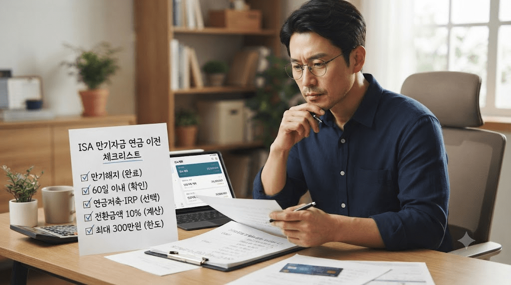 책상에 펼친 서류를 검토하는 남성