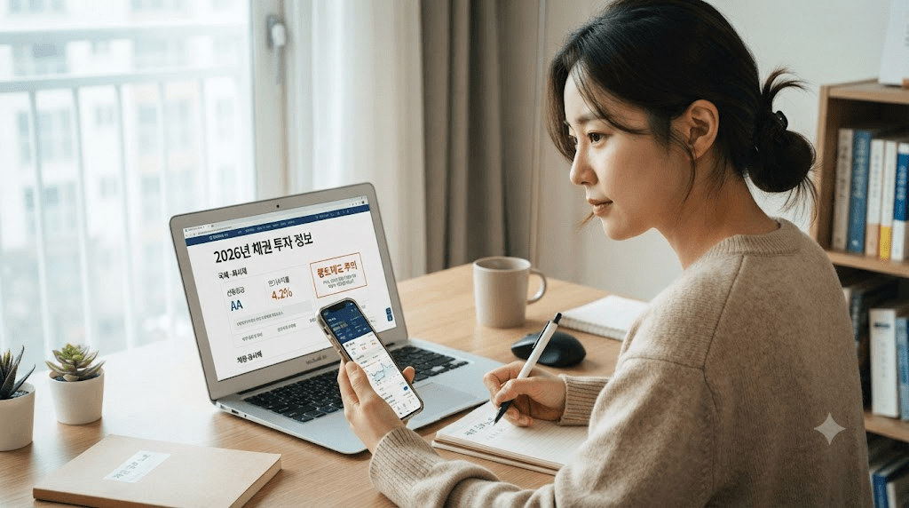 휴대전화 화면을 확인하는 여성