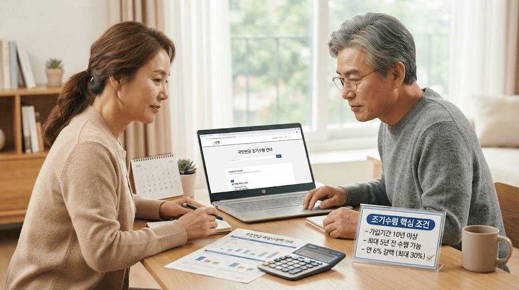 2026 국민연금 조기수령 조건｜나이·소득기준·연 6% 감액 계산