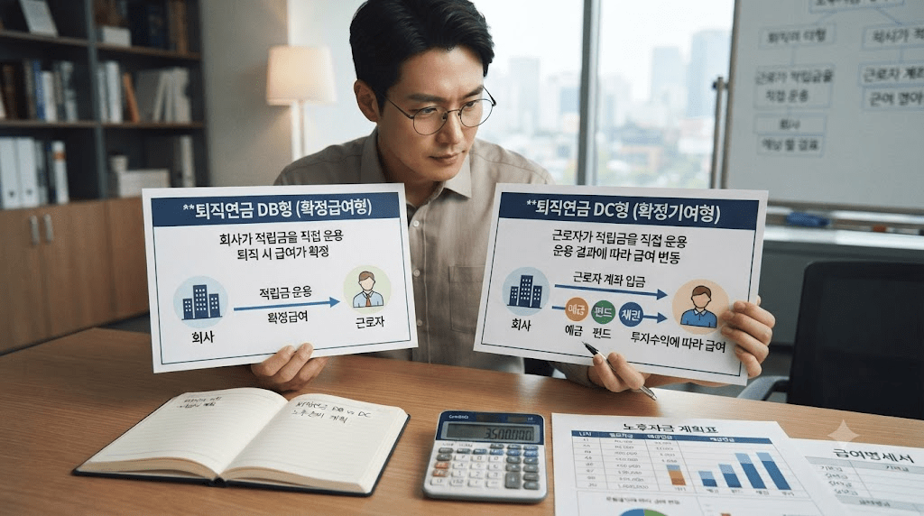책상에 펼친 서류를 검토하는 남성