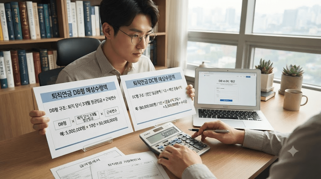 책상에 펼친 서류를 검토하는 남성