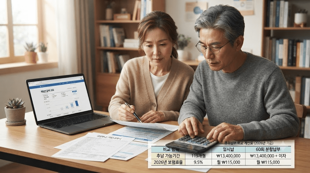 2026 국민연금 추납제도 활용법｜119개월·보험료 계산·연금 증가 확인
