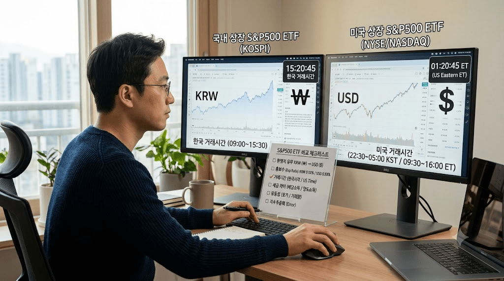 환율 정보 화면을 확인하는 남성