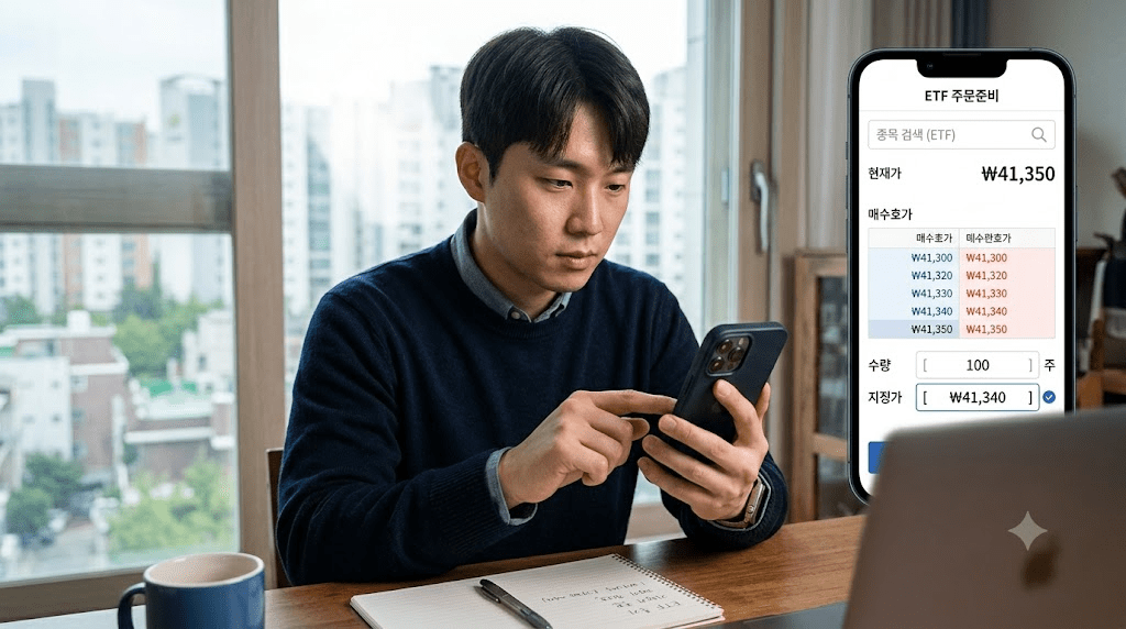 휴대전화 화면을 확인하는 남성