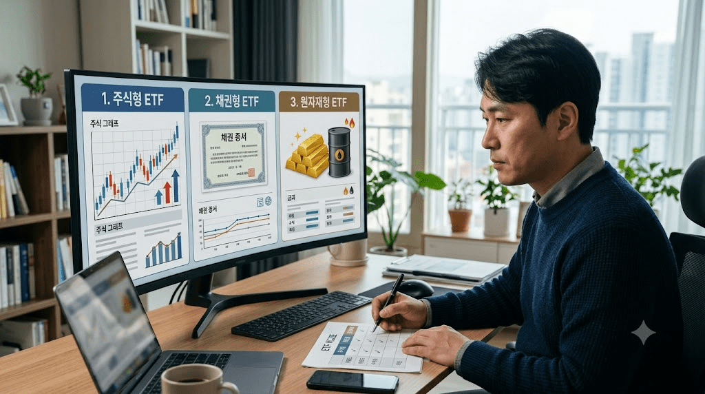 노트북 또는 컴퓨터 화면과 서류를 확인하는 남성