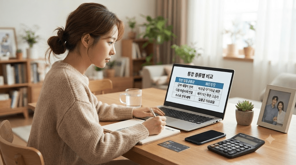 2026 입출금통장과 파킹통장 차이｜금리·이자·예금자보호 비교