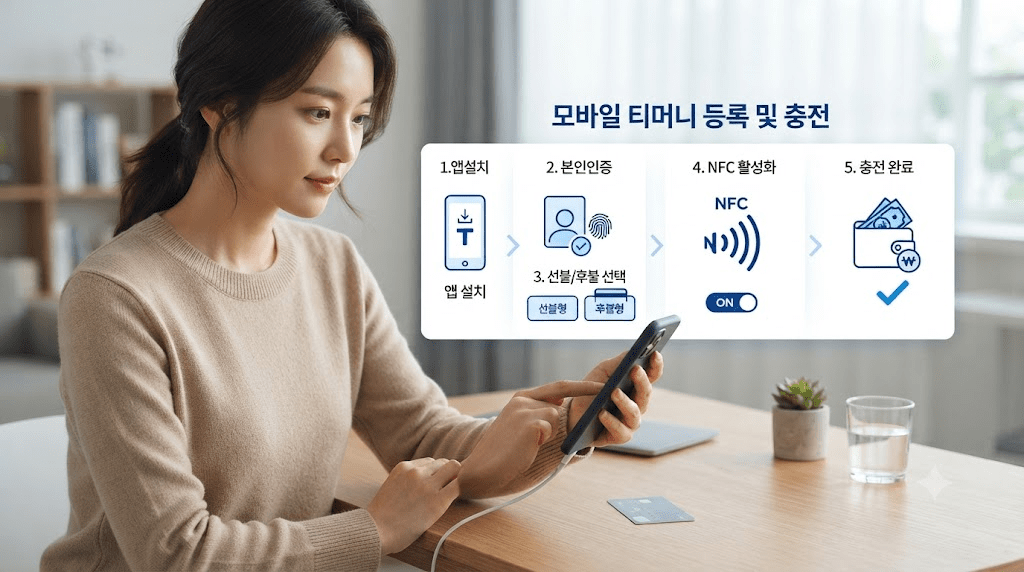 휴대전화 화면을 확인하는 여성