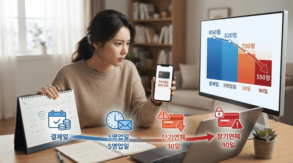 노트북 화면과 서류를 확인하는 여성