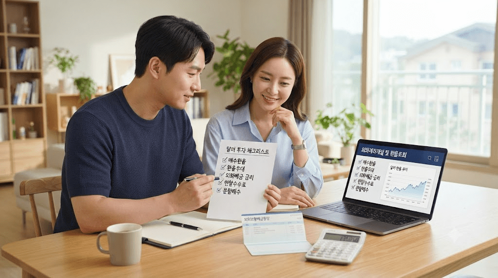 탁자에 펼친 서류를 함께 확인하는 두 사람