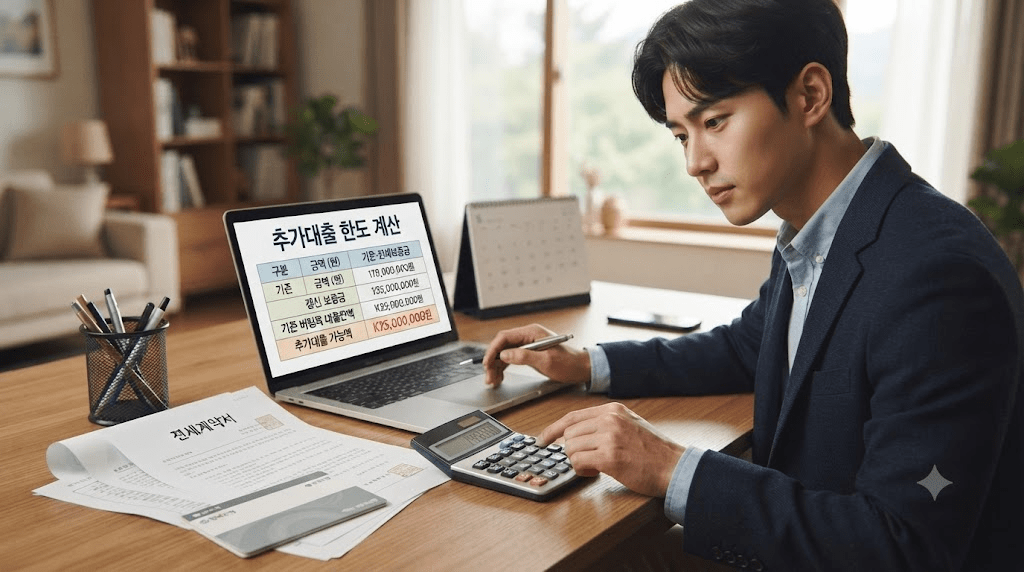 노트북 또는 컴퓨터 화면과 서류를 확인하는 남성