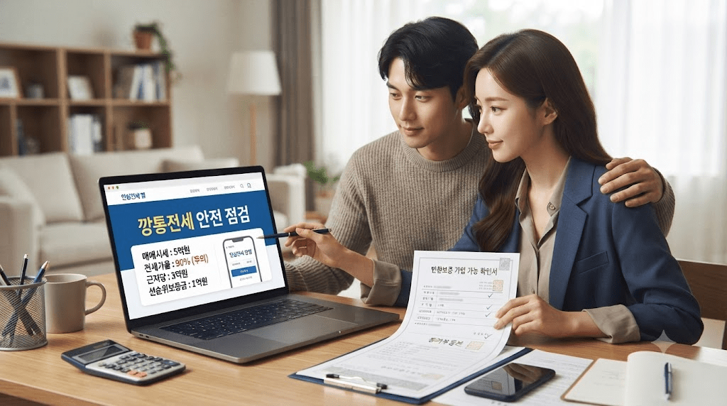 탁자에 펼친 서류를 함께 확인하는 두 사람