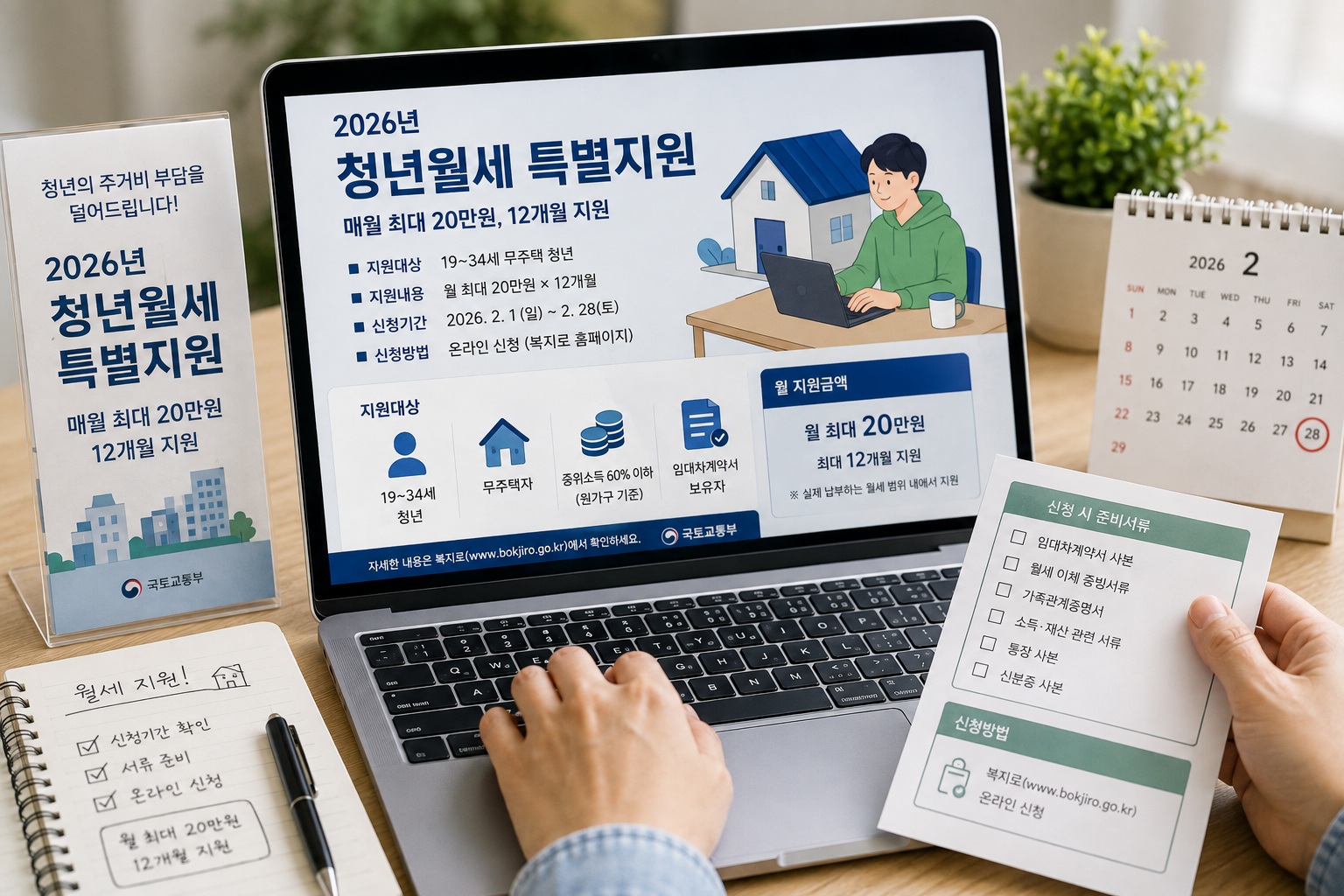 2026 청년월세 지원｜월 20만원·최대 480만원, 결과 발표·지급일 총정리