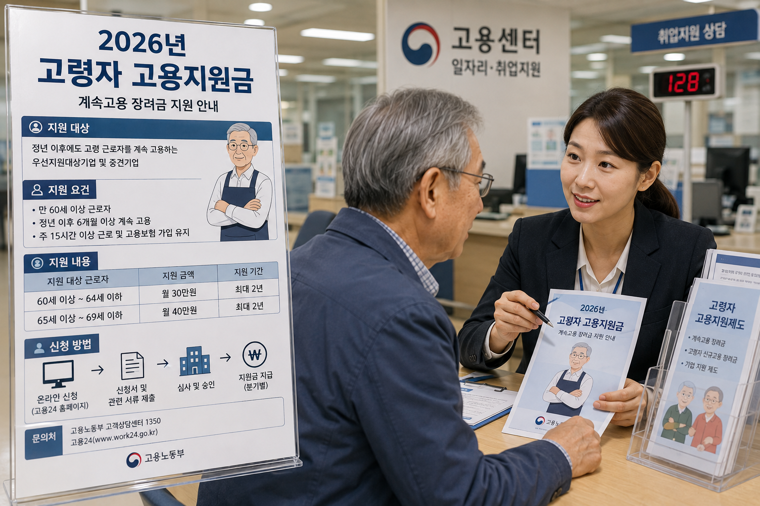 2026 고령자 고용지원금｜60세 이상 고용하면 1명당 최대 240만원, 대상·신청방법