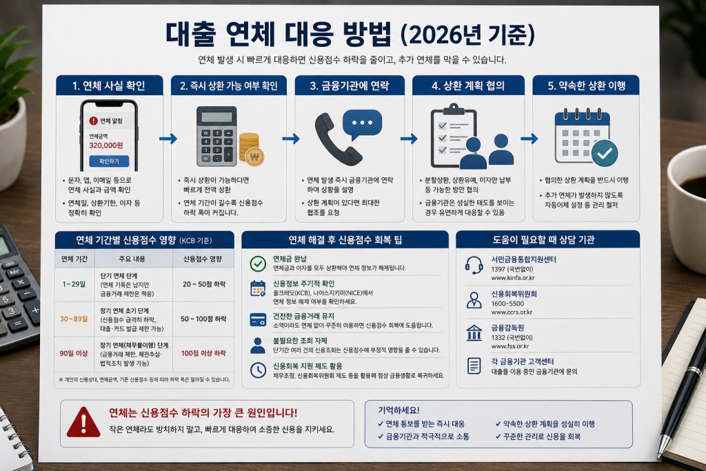 대출 연체 대응 안내 인포그래픽