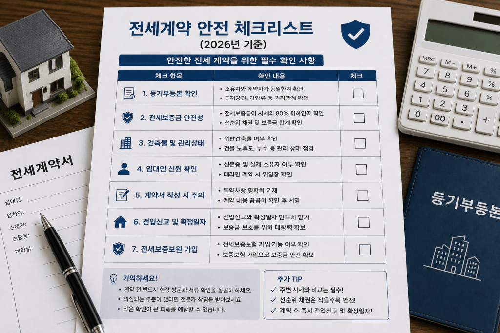 전세계약 안전 체크리스트 인포그래픽