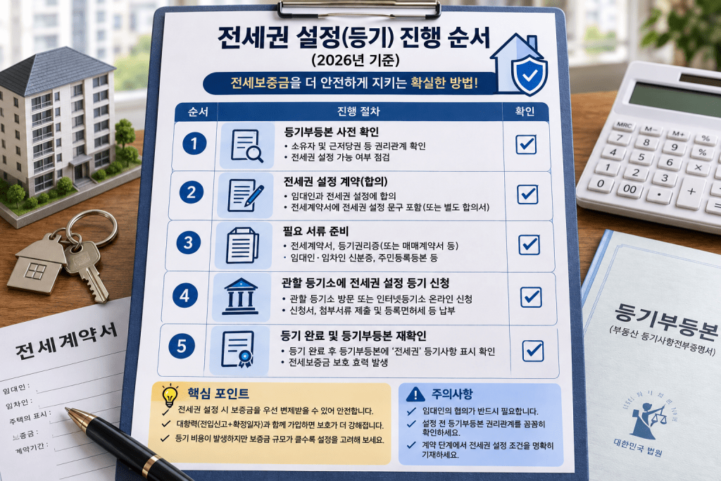 전세계약 갱신 절차 체크리스트 인포그래픽