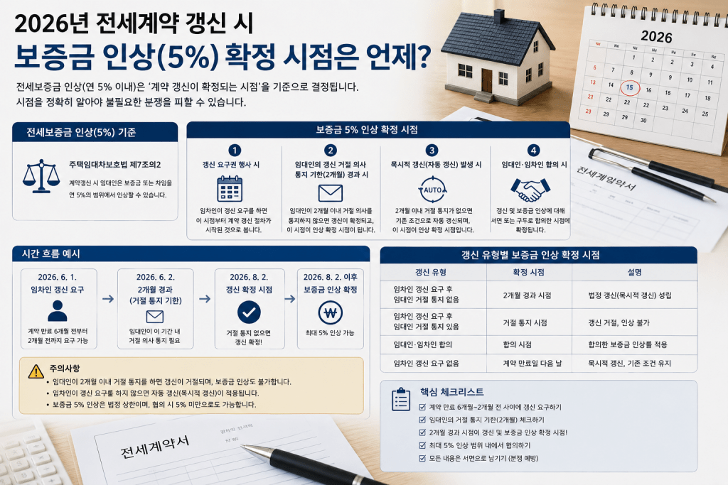 전세계약 갱신 시 보증금 인상 안내 인포그래픽