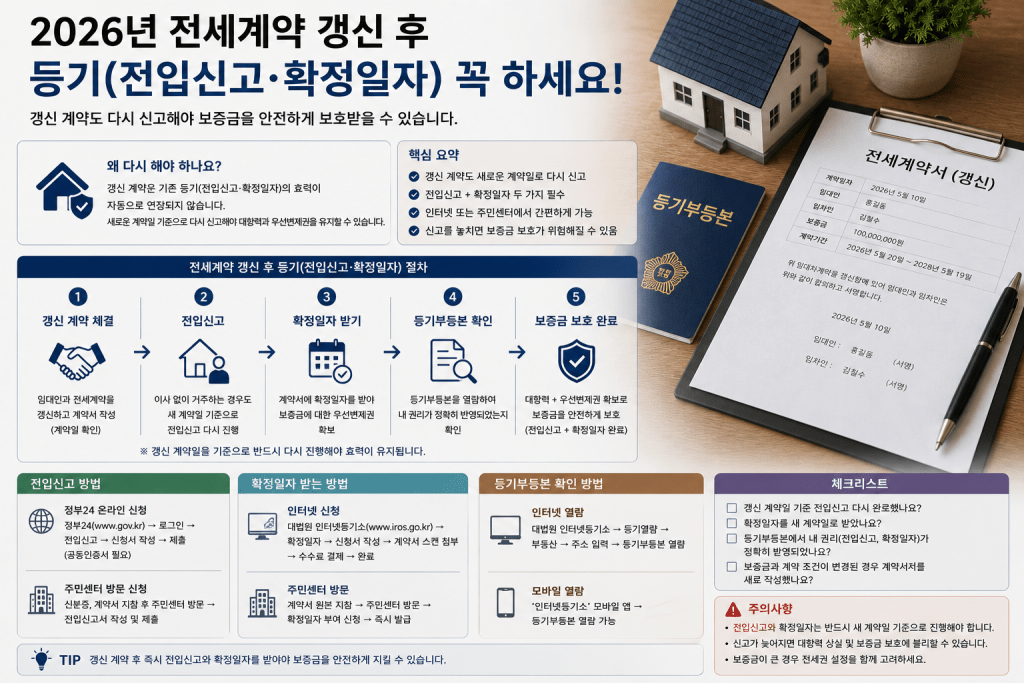 전세계약 갱신 시 등기 확인 안내 인포그래픽