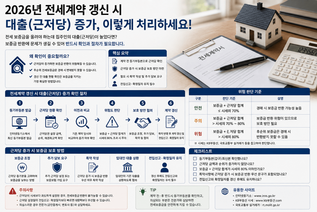 전세계약 갱신 시 대출 연장 안내 인포그래픽