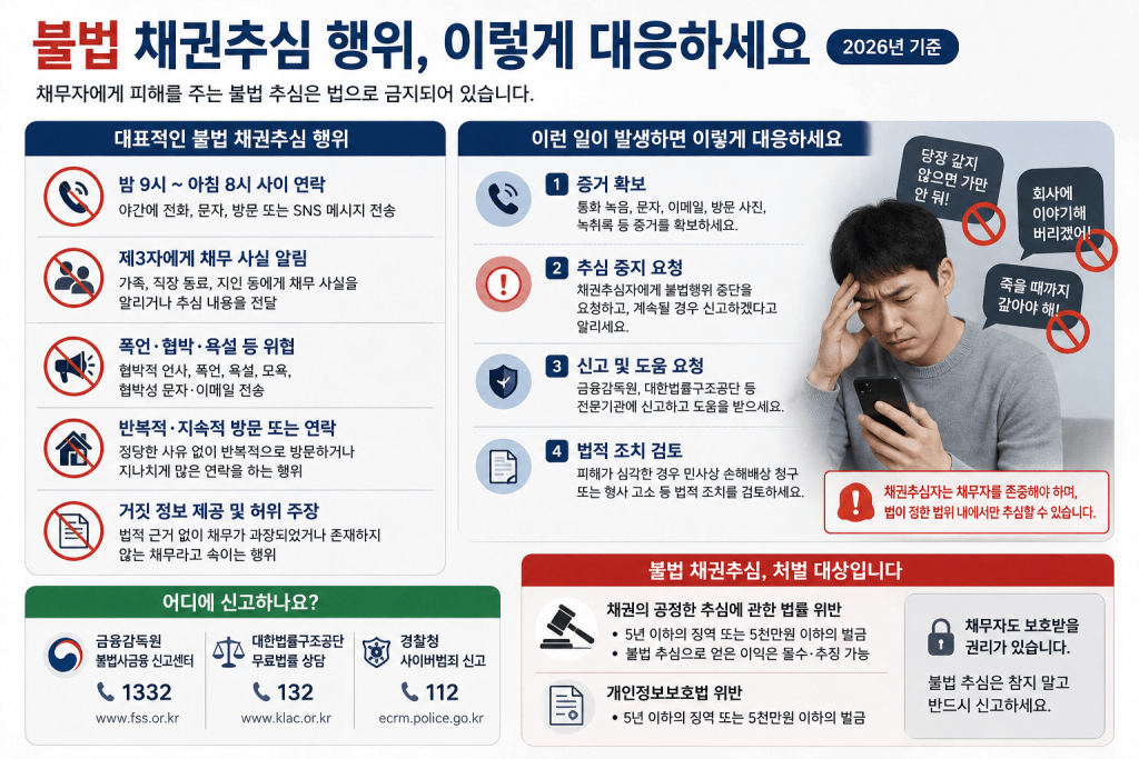 불법 채권추심 대응 안내 인포그래픽