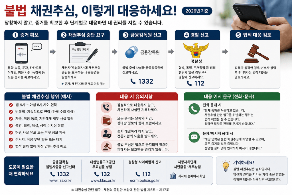 불법 채권추심 대응 안내 인포그래픽