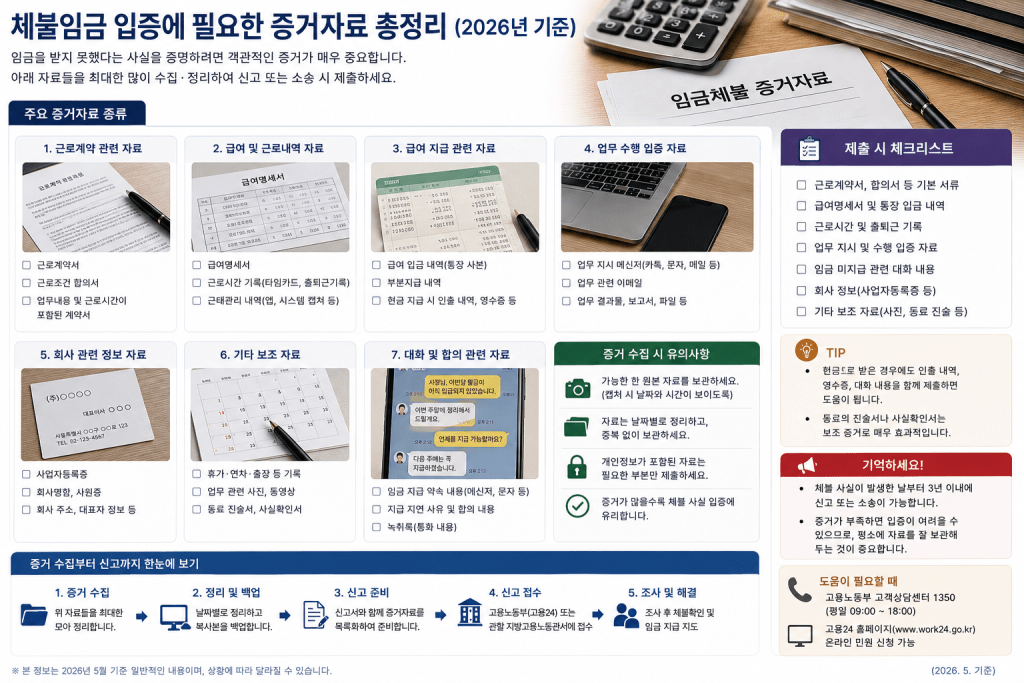 체불임금 증거자료 인포그래픽