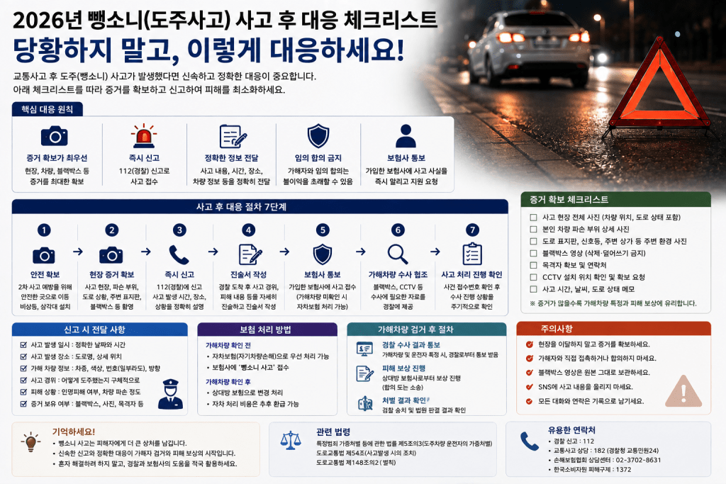 뺑소니 대응 안내 인포그래픽