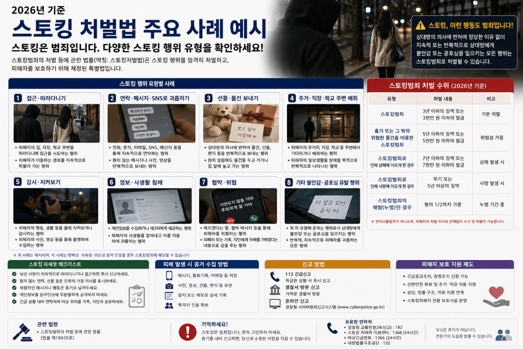 스토킹 처벌 사례 인포그래픽