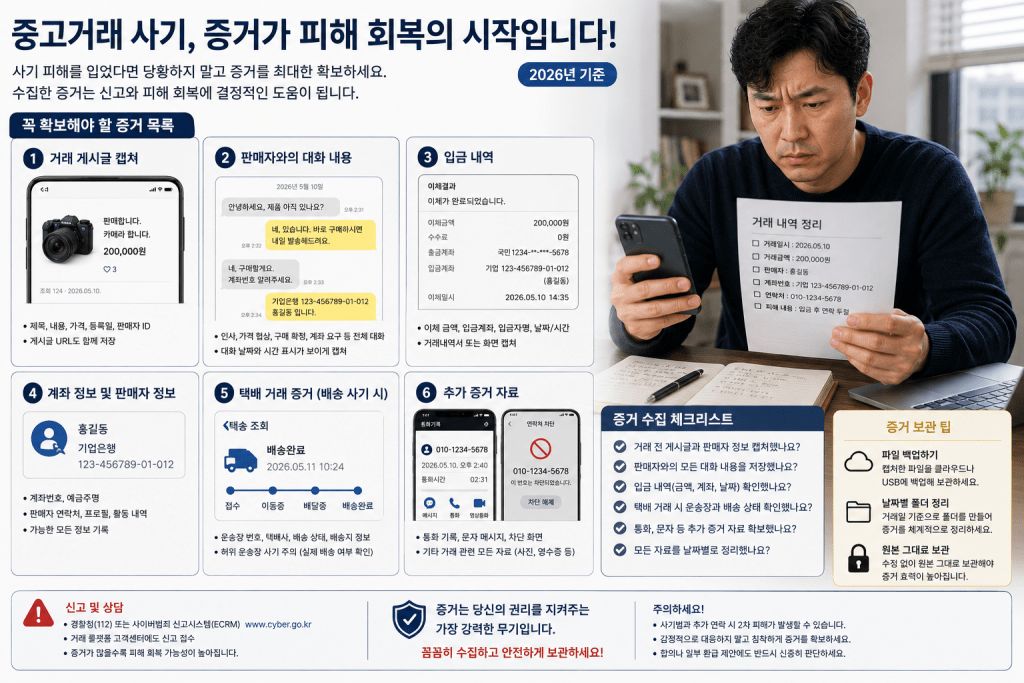 중고거래 사기 피해 회복 안내 인포그래픽