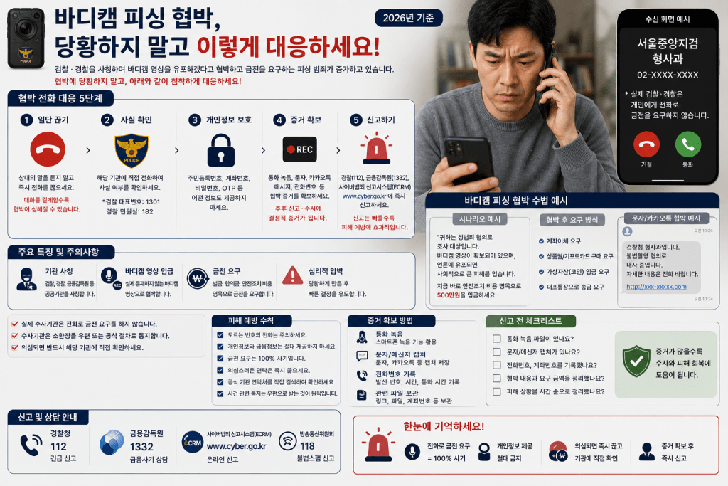 바디캠 피싱 대응 안내 인포그래픽