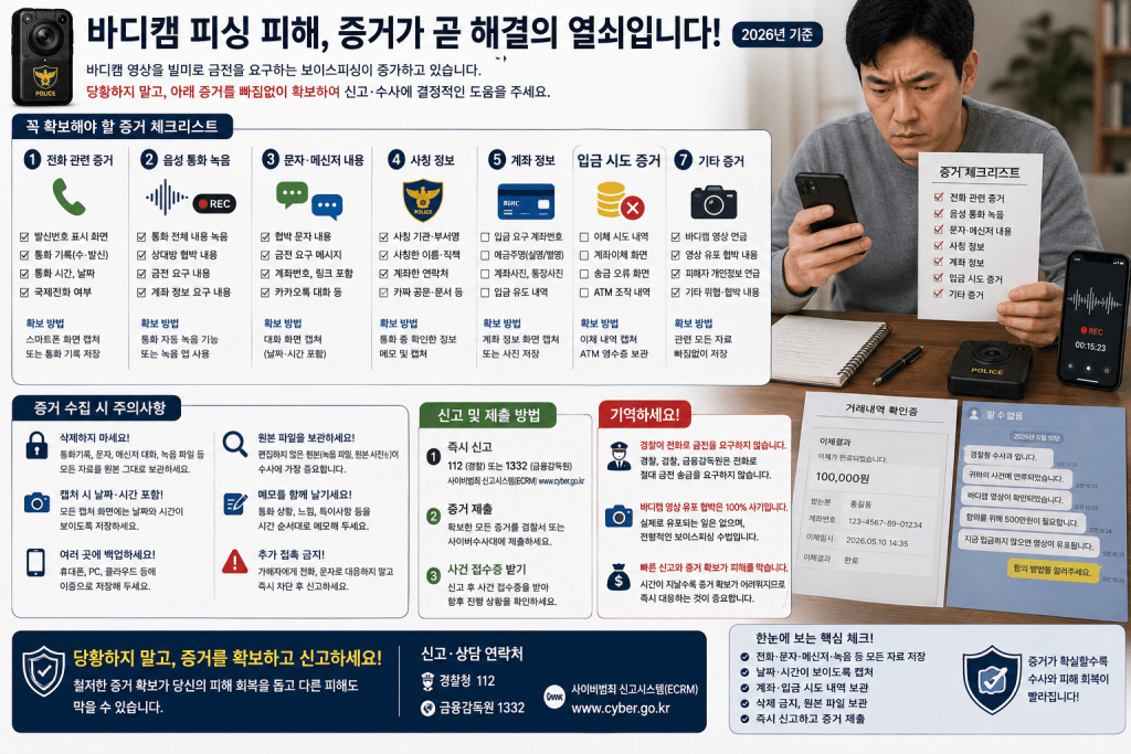 바디캠 피싱 피해 신고 안내 인포그래픽
