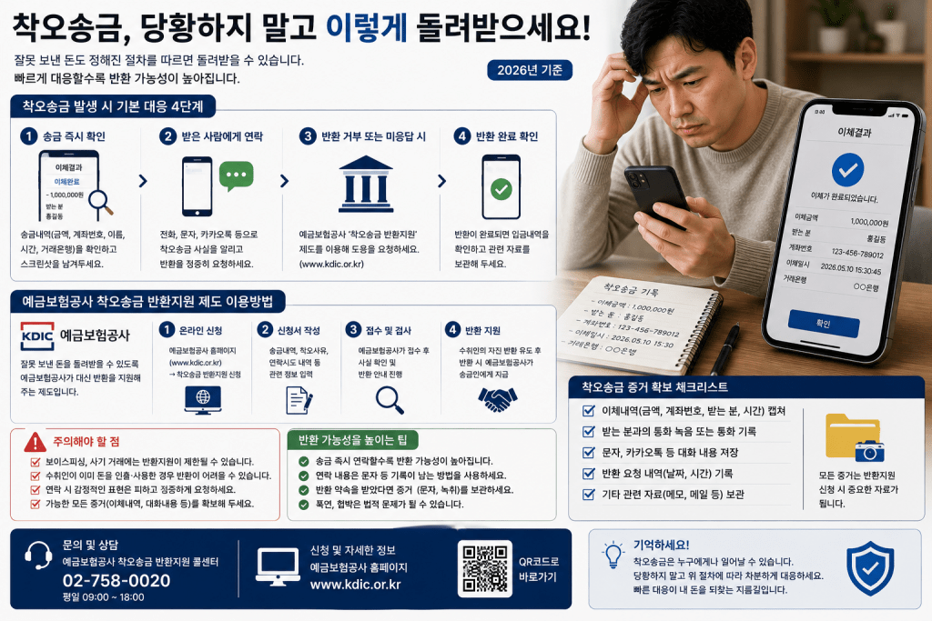 착오송금 반환 방법 인포그래픽